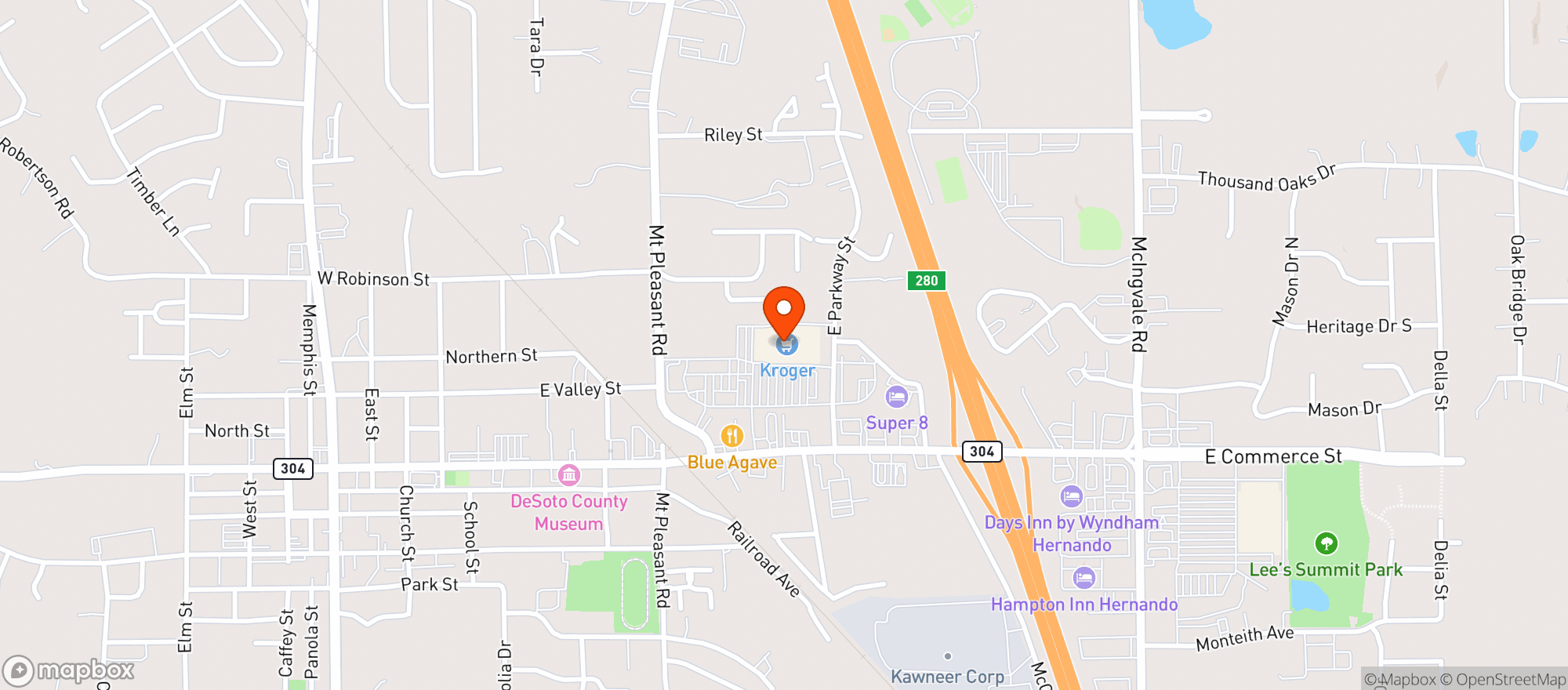 Map showing Kroger Marketplace #478