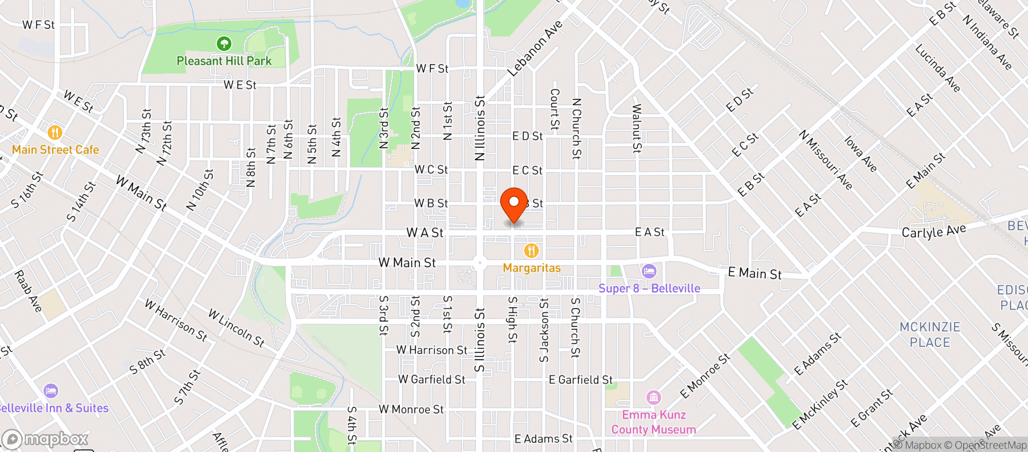 Map showing Casa Maria Mexican Grill
