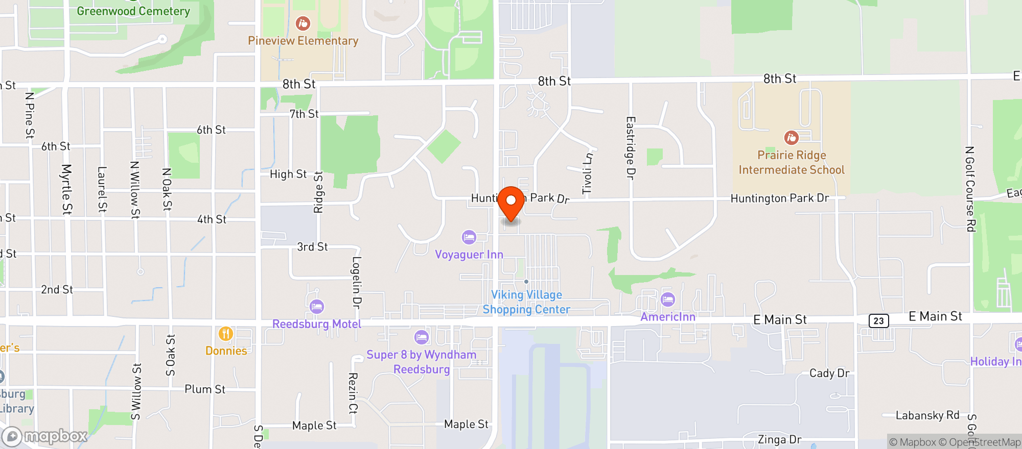 Map showing J S Pub & Grill