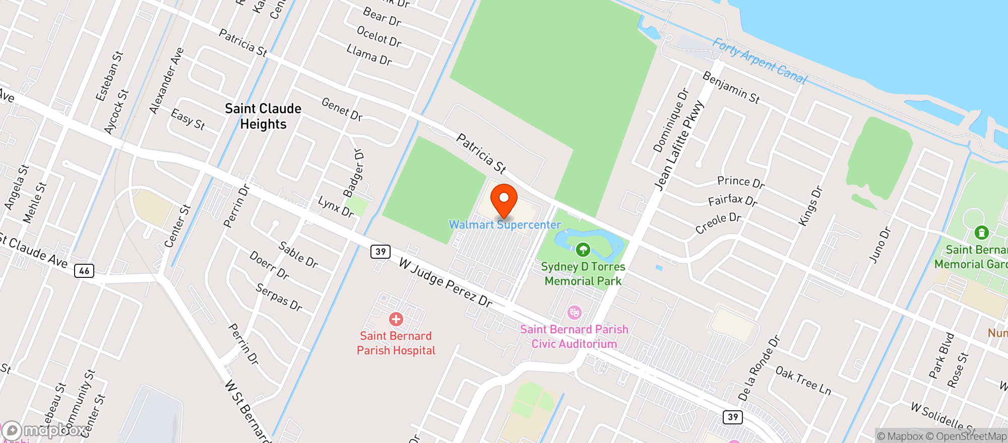 Map showing Walmart Supercenter