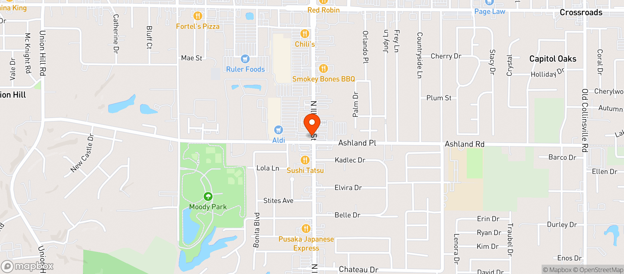Map showing Aldi (Fairview Heights)