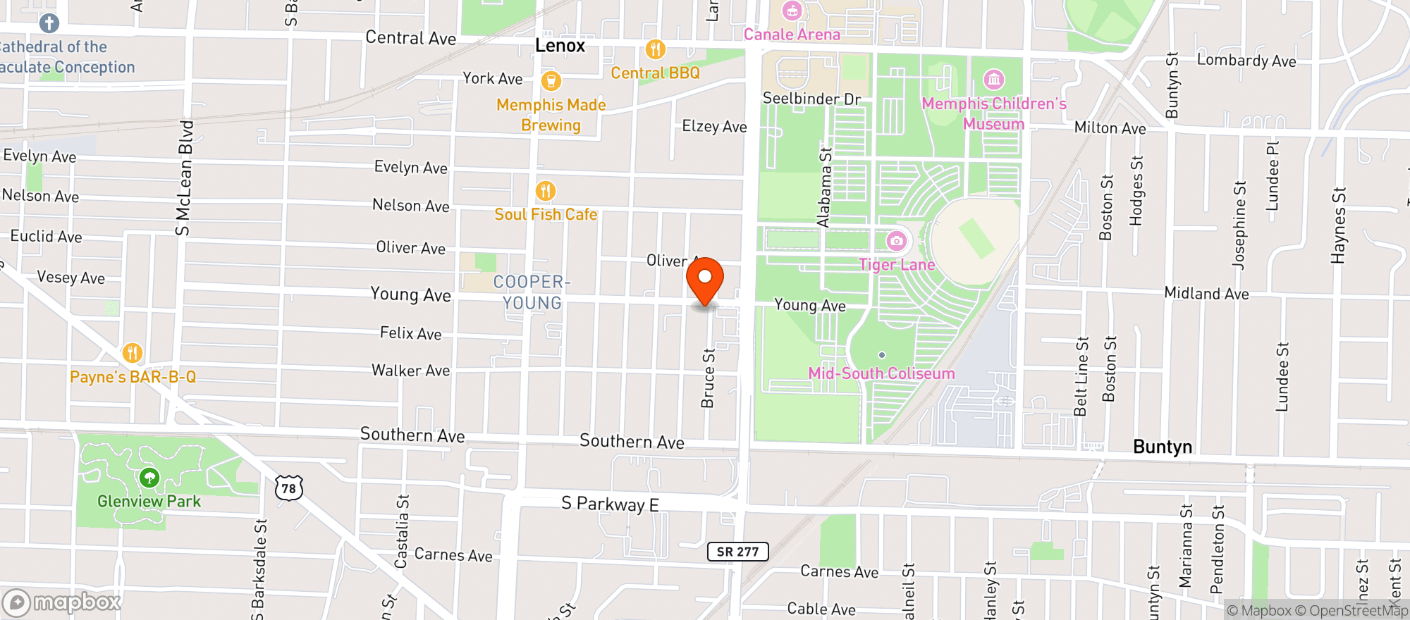 Map showing Memphis Whistle