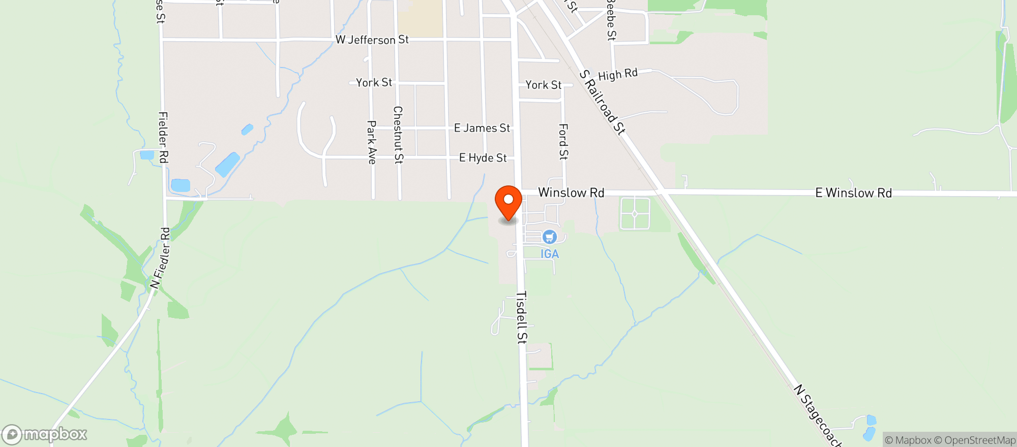 Map showing Red's Liquor