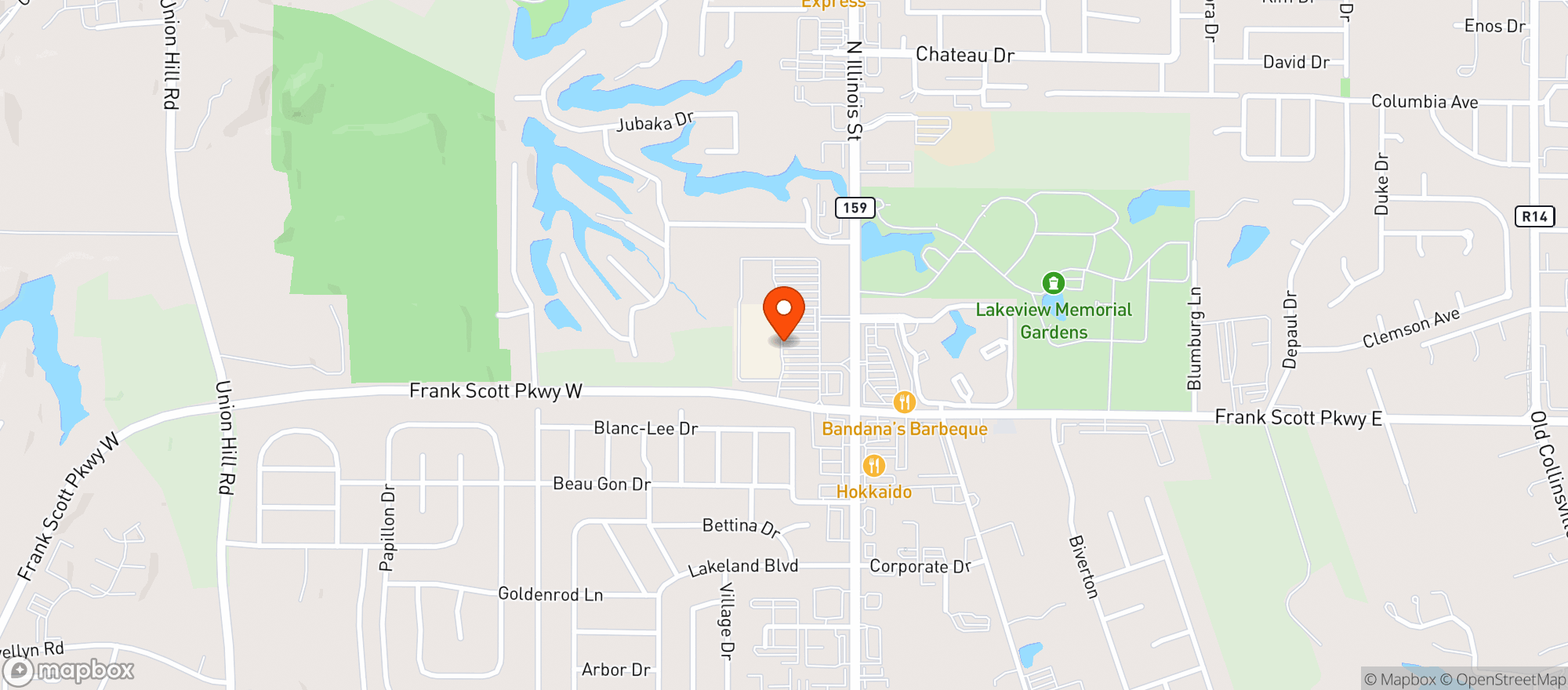 Map showing TARGET - FAIRVIEW HEIGHTS
