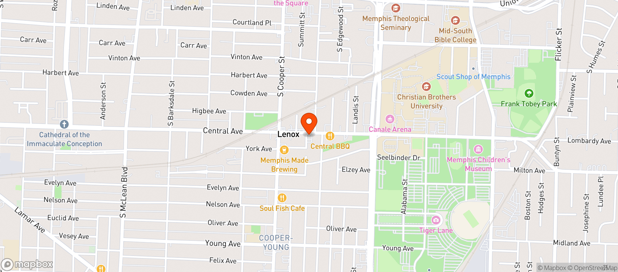 Map showing Jack Browns Beer & Burger Joint