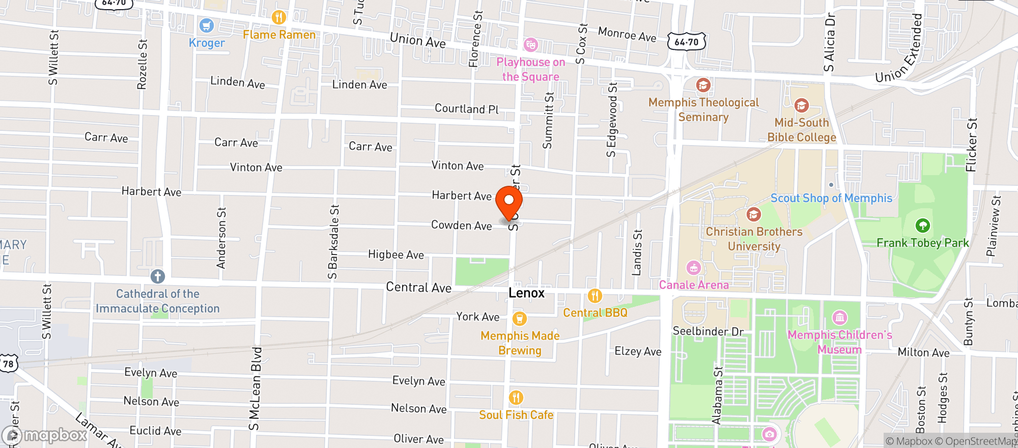 Map showing Otherlands Coffee Bar