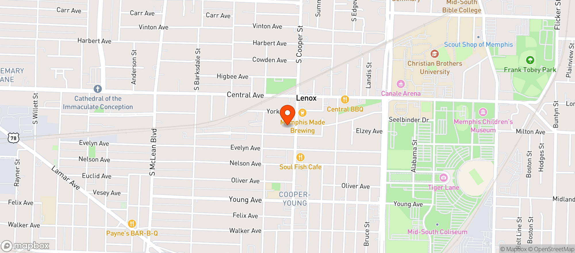 Map showing Special Ocassion Memphis