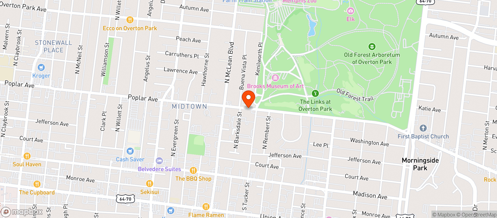 Map showing Poplar Store