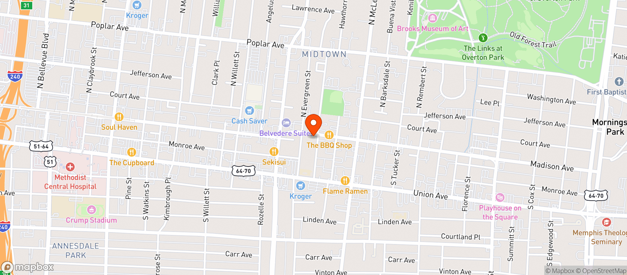 Map showing Tambolis Pasta & Pizza