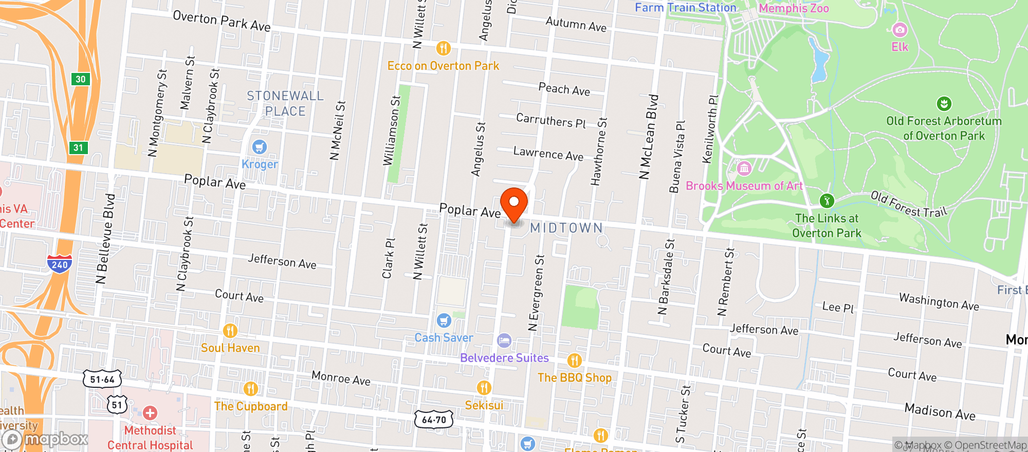 Map showing Joe's Liquor Store