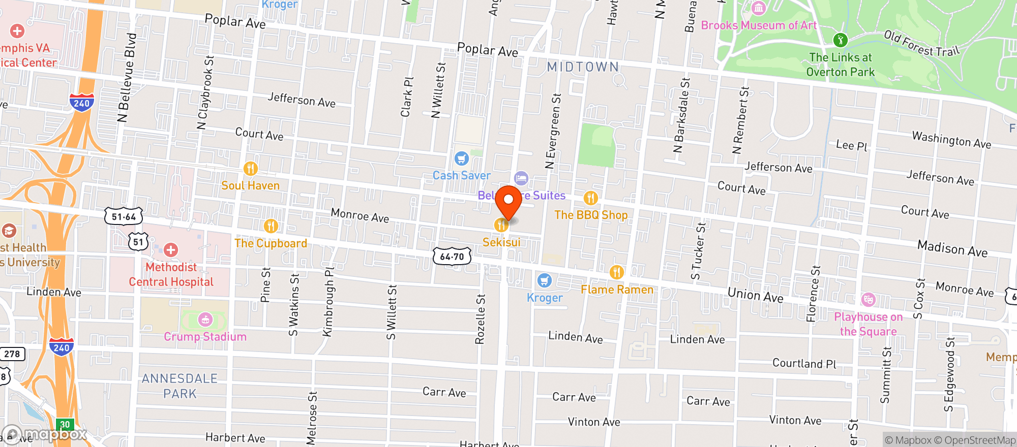Map showing Sekisui Midtown