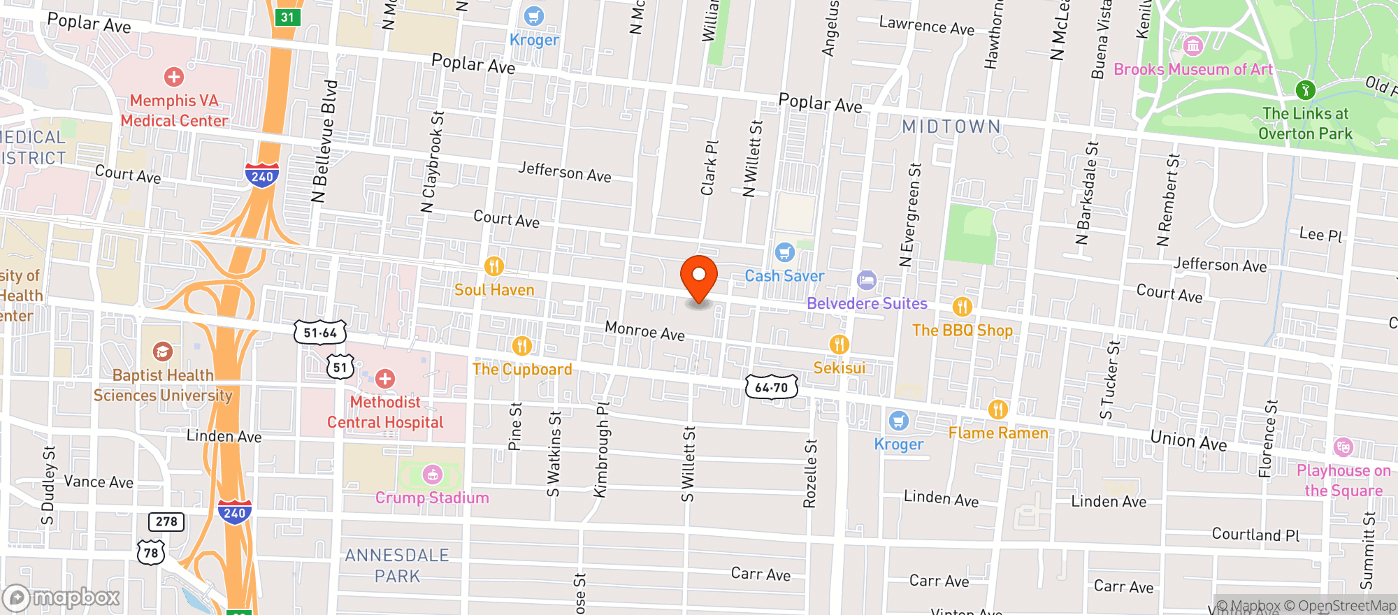 Map showing B Side Bar