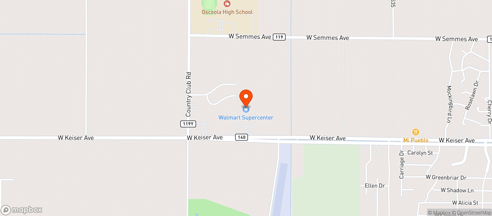 Map showing Walmart Supercenter
