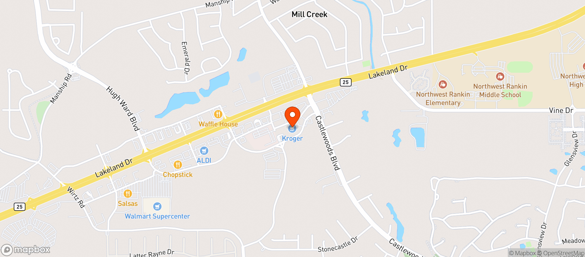 Map showing Kroger