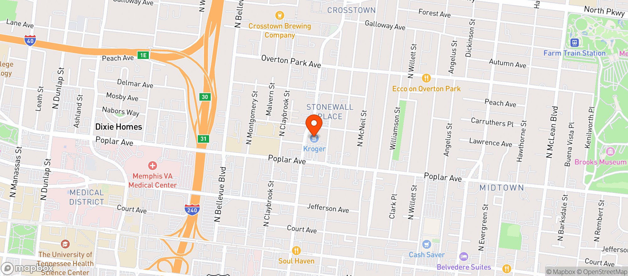 Map showing Kroger