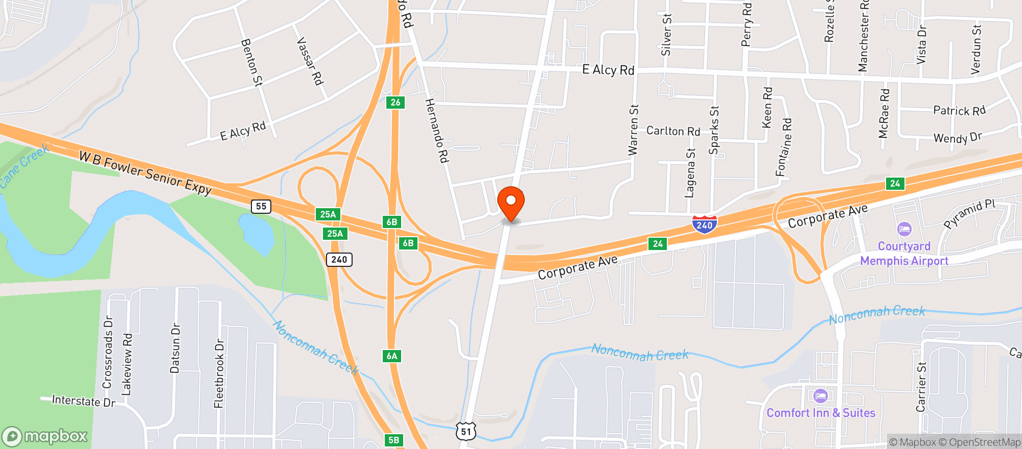 Map showing Neighbor Mart Gas & Food
