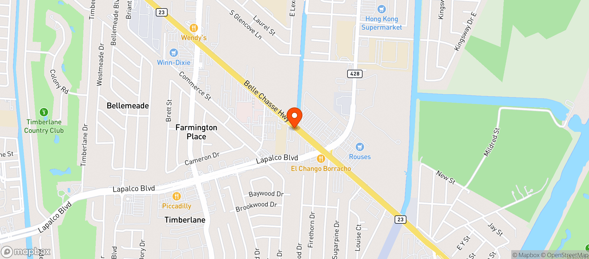 Map showing Vinnie's Sport's Bar and Grill