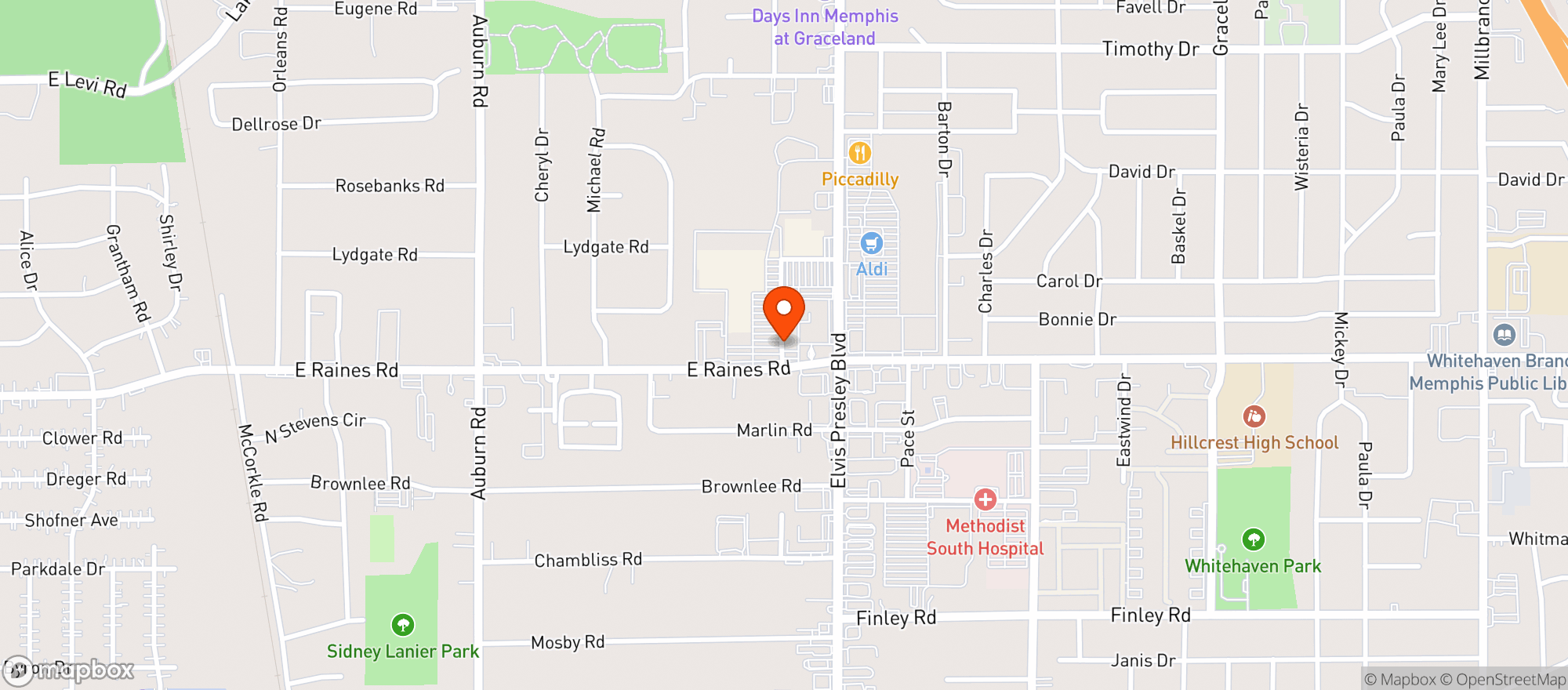 Map showing Bud & Hal S Liquors