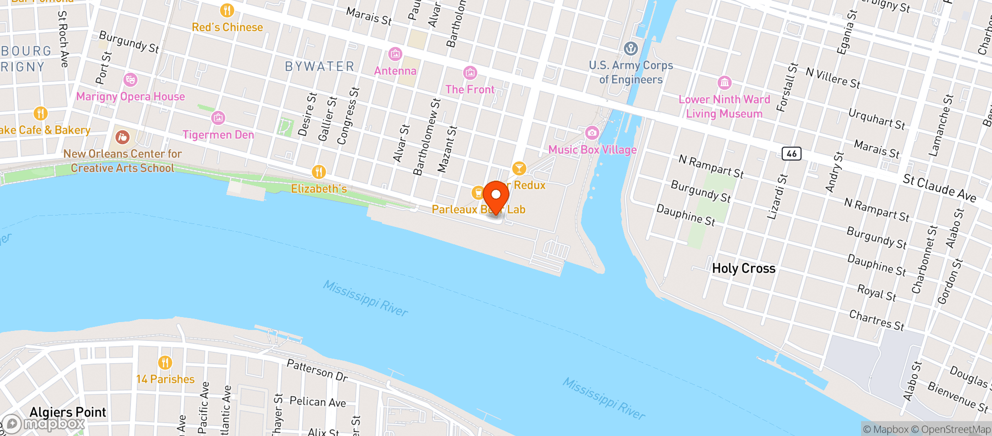 Map showing Bacchanal