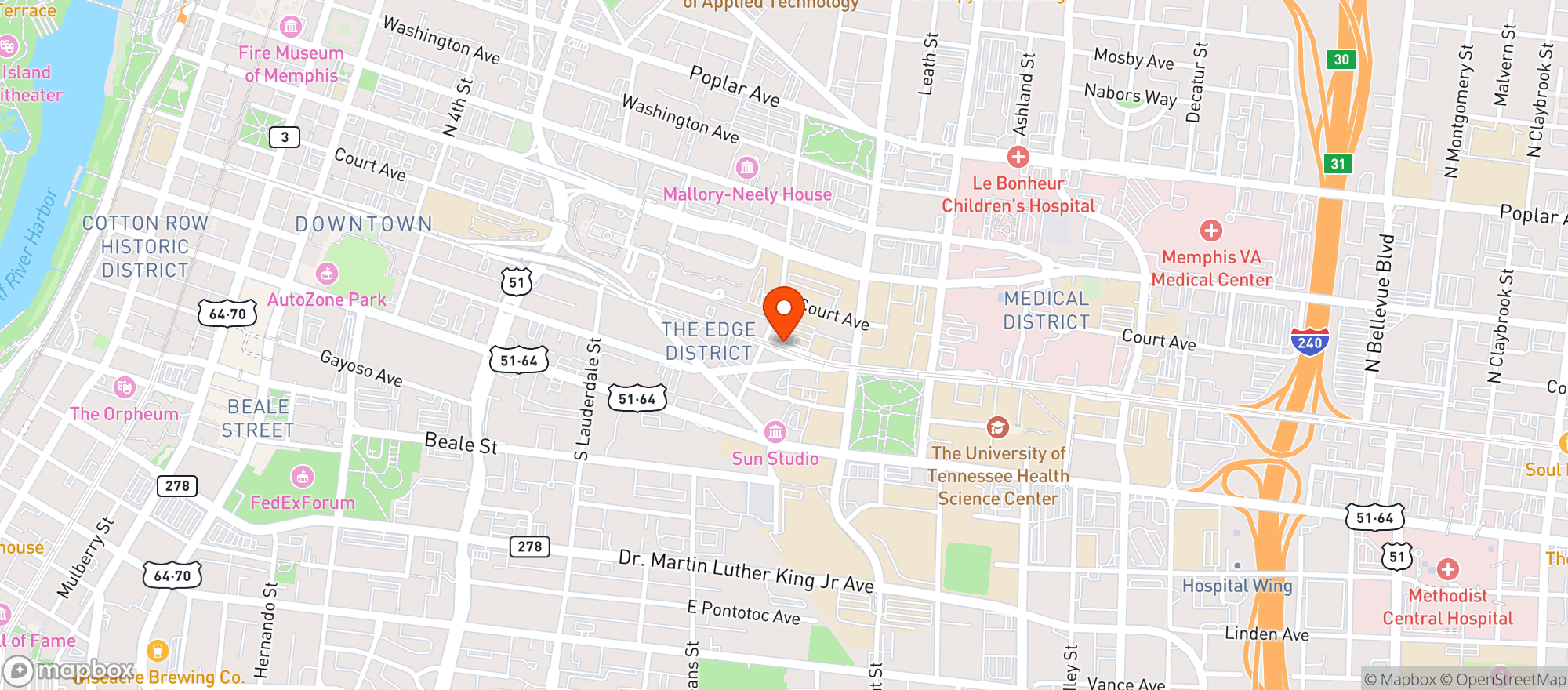 Map showing Rock N Dough Pizza & Brewery