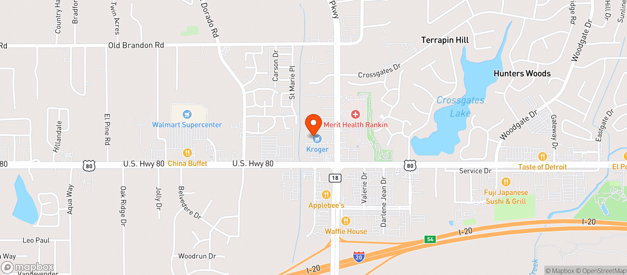 Map showing Kroger