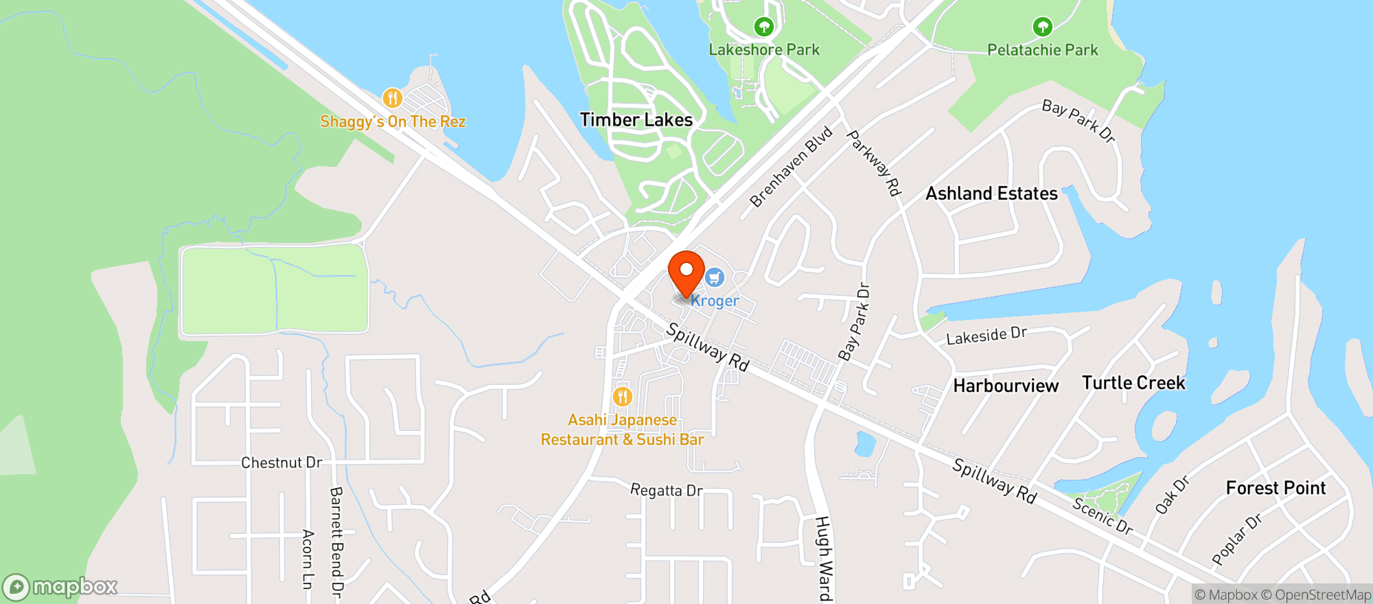 Map showing Kroger
