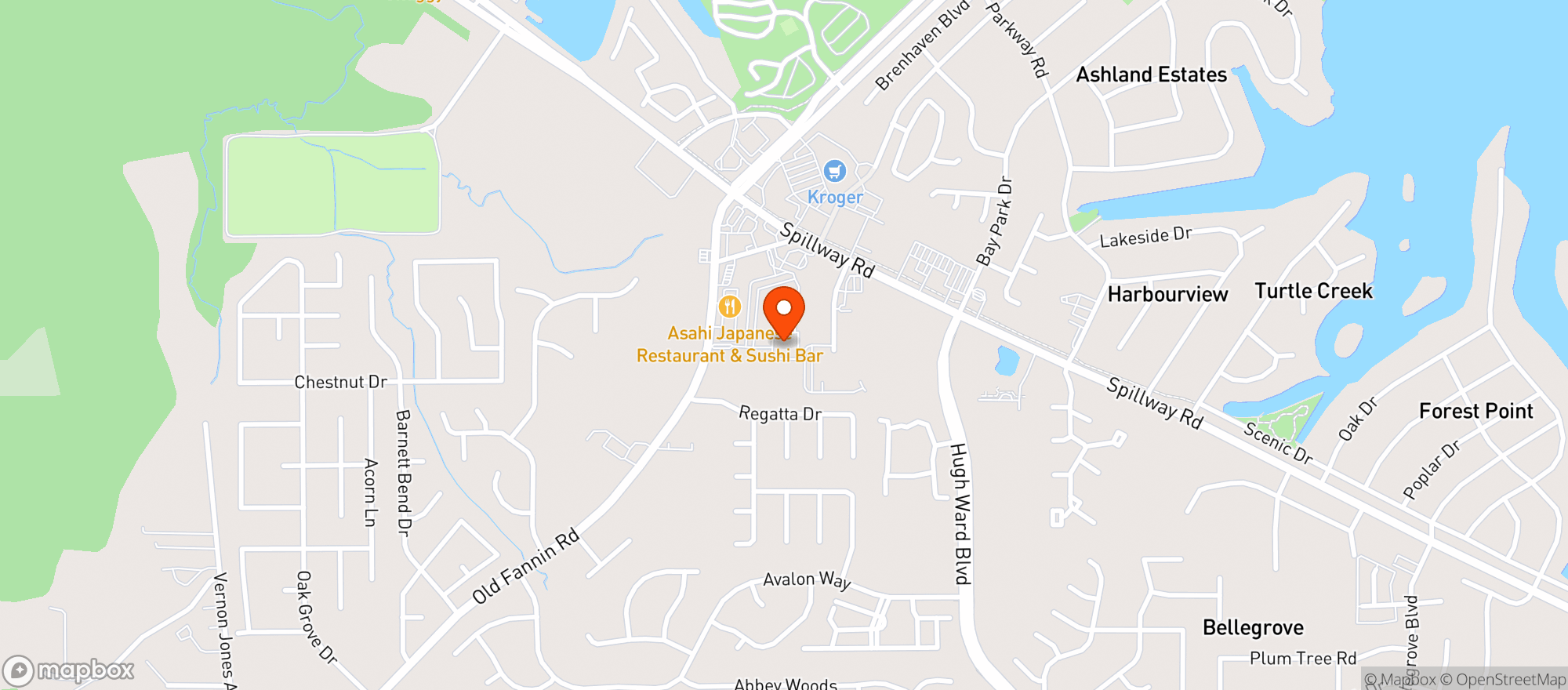 Map showing Fannin Lanes