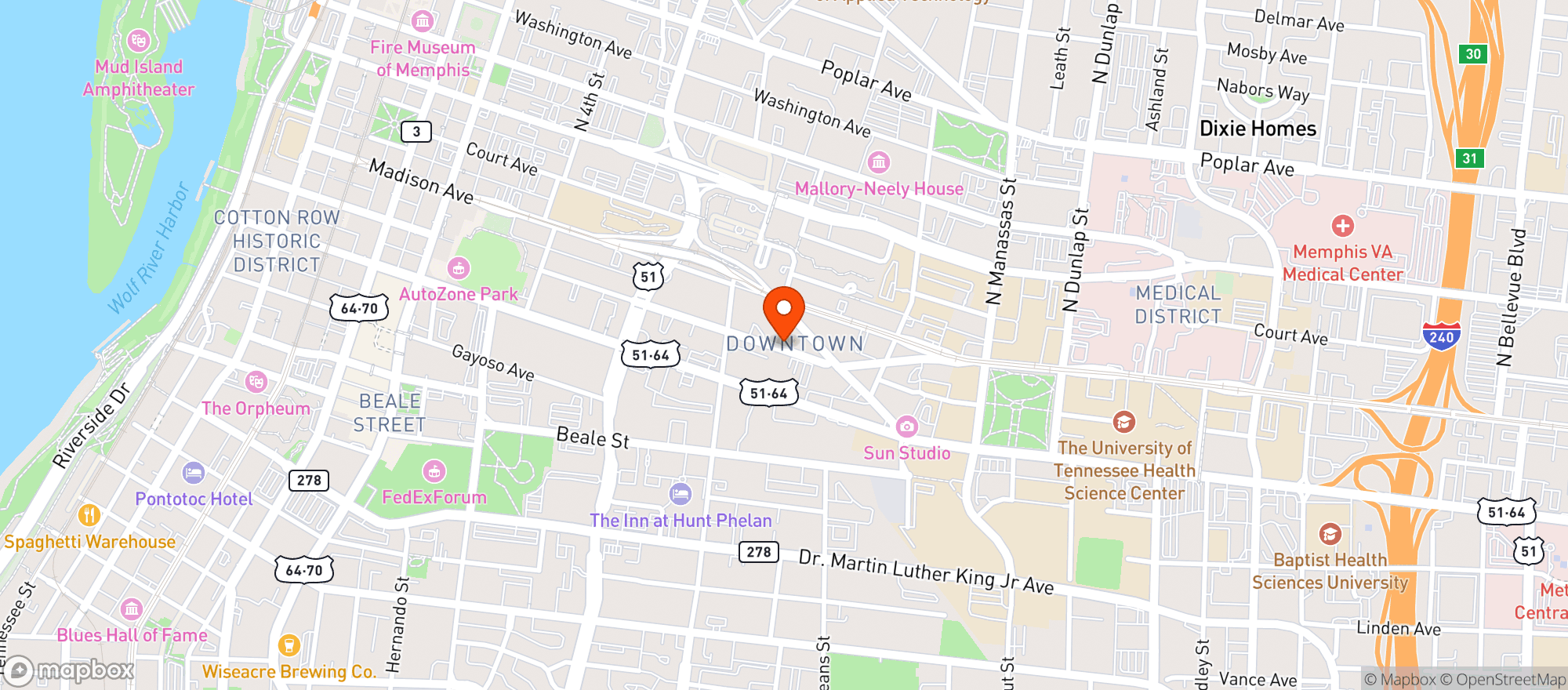 Map showing High Cotton Brewing Company