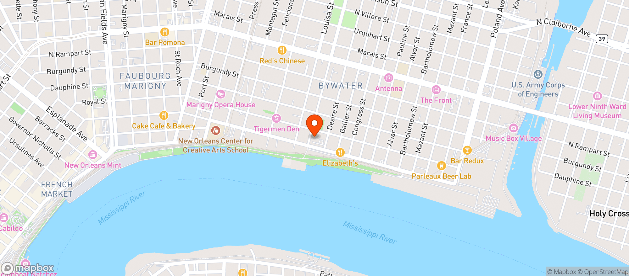 Map showing Pizza Delicious