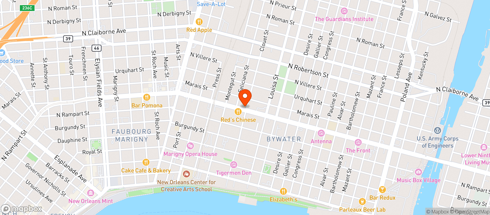 Map showing Saturn Bar