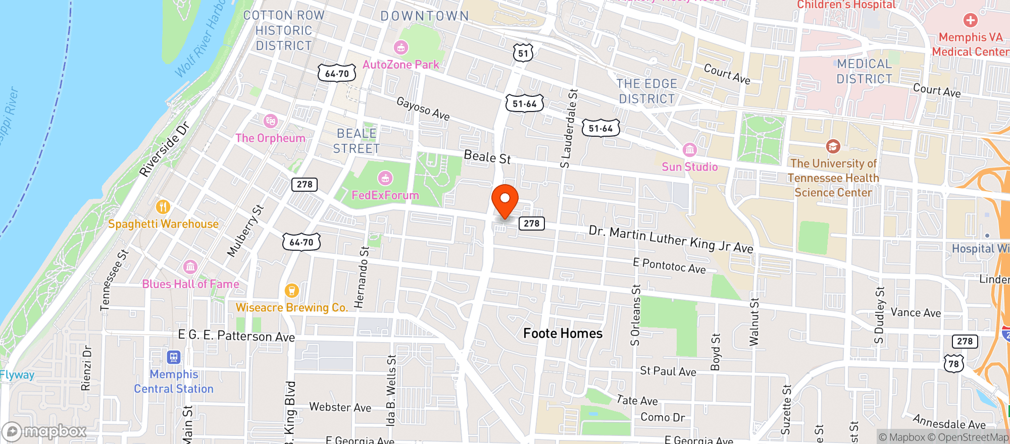 Map showing The One