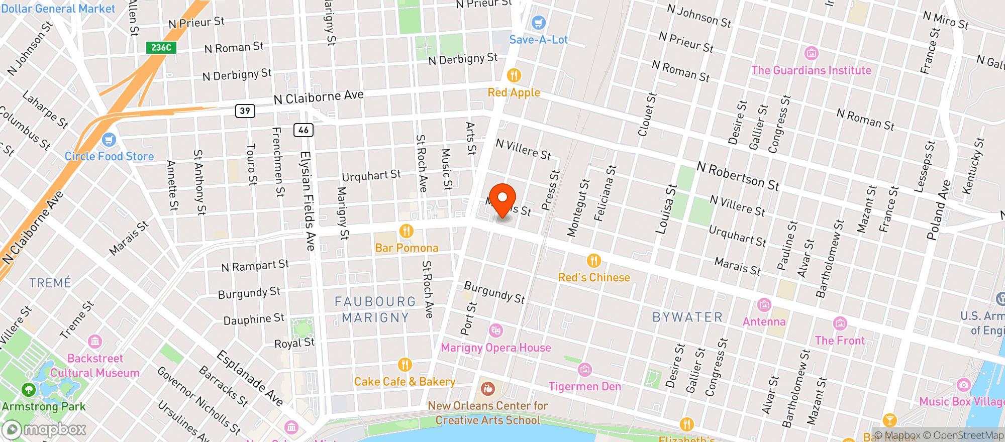 Map showing Taz Smoke Shack