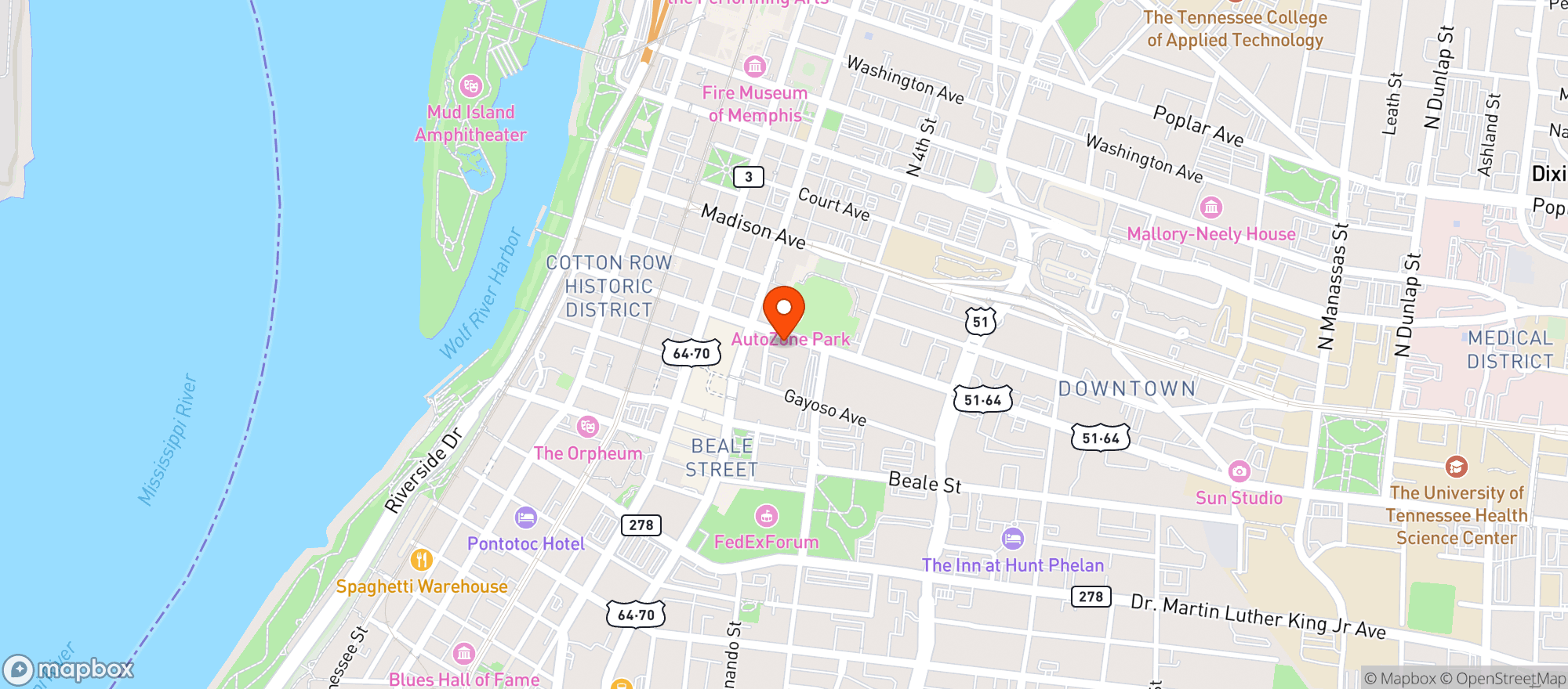 Map showing Hilton Garden Inn