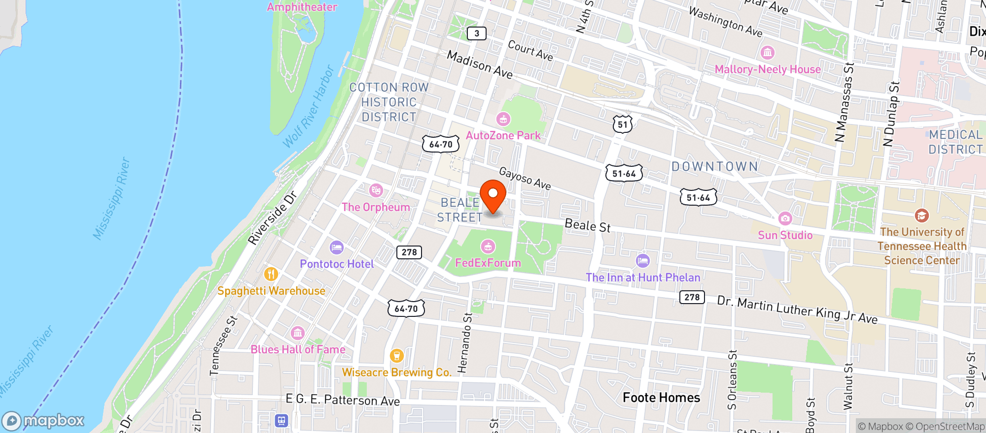 Map showing Peoples Billiard Club