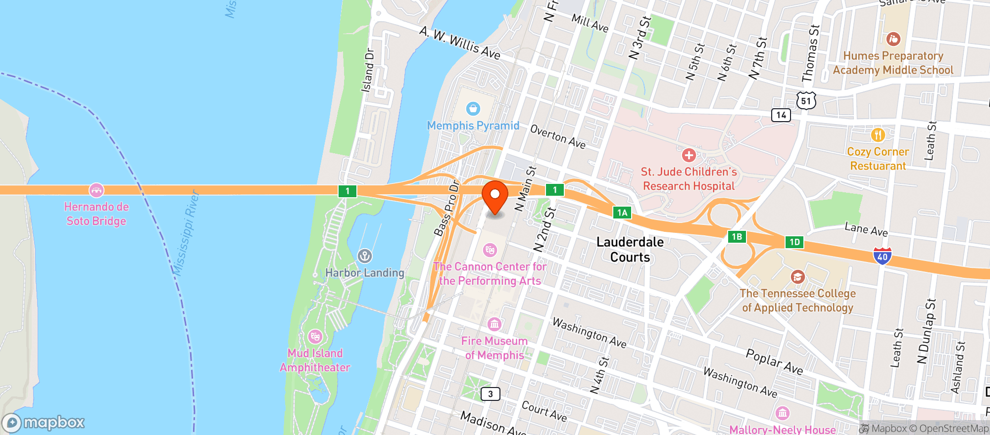 Map showing Renasant Convention Cen #0