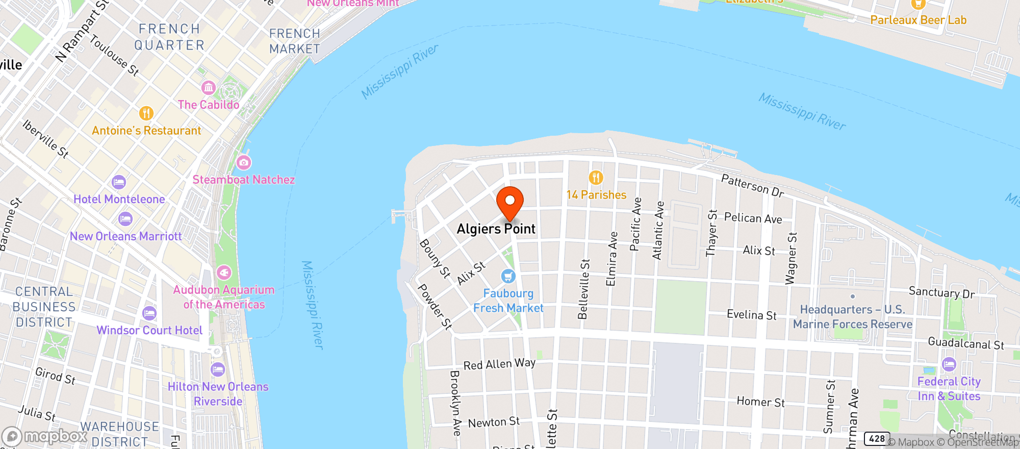 Map showing The Drift Inn