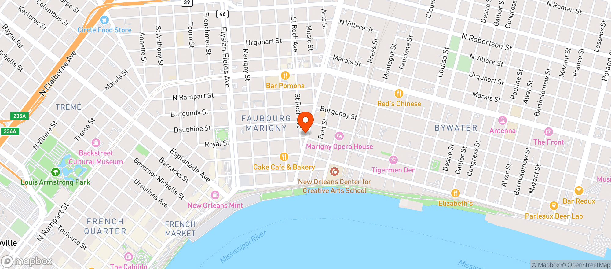 Map showing Big Daddy
