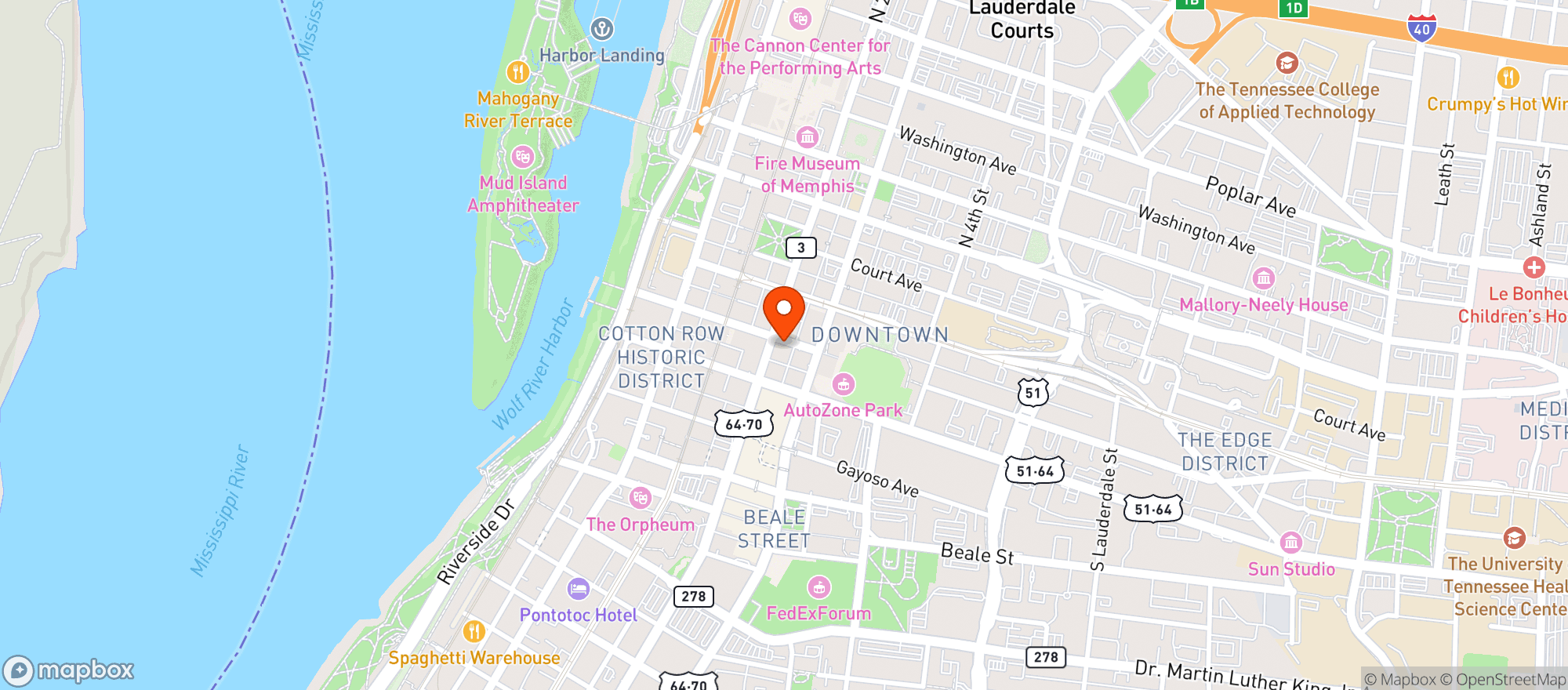 Map showing The Cadre Building