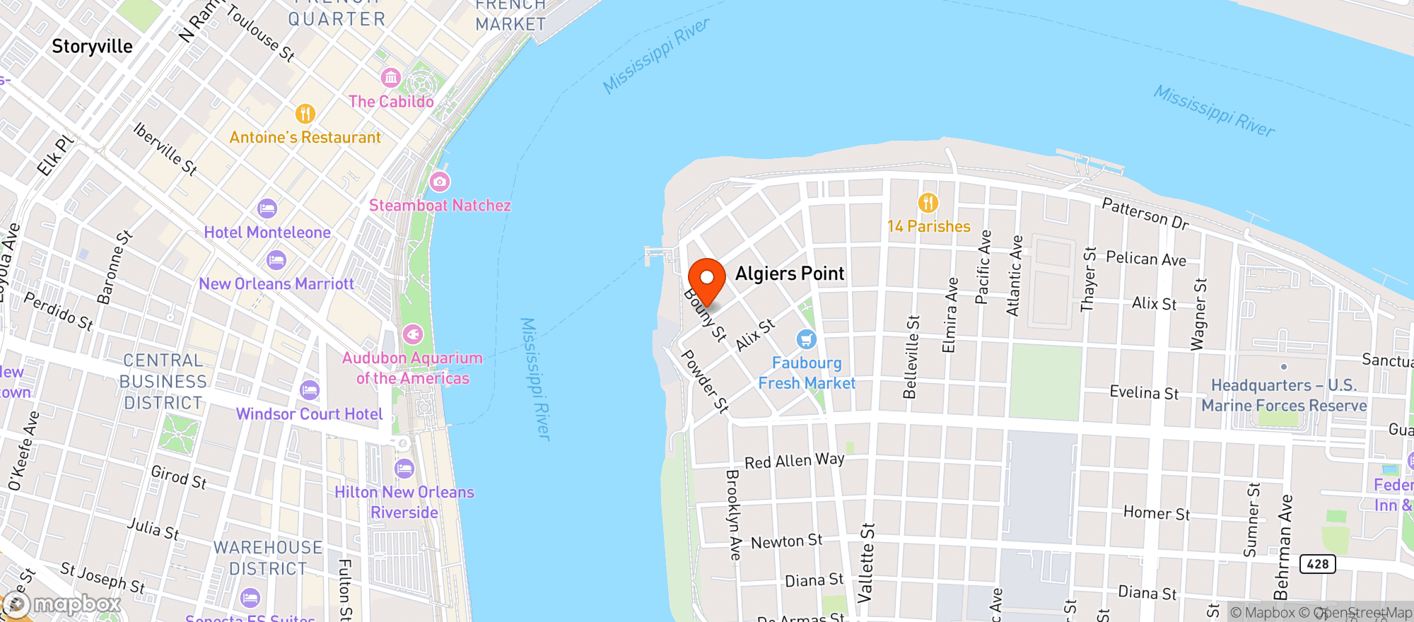 Map showing Crown & Anchor