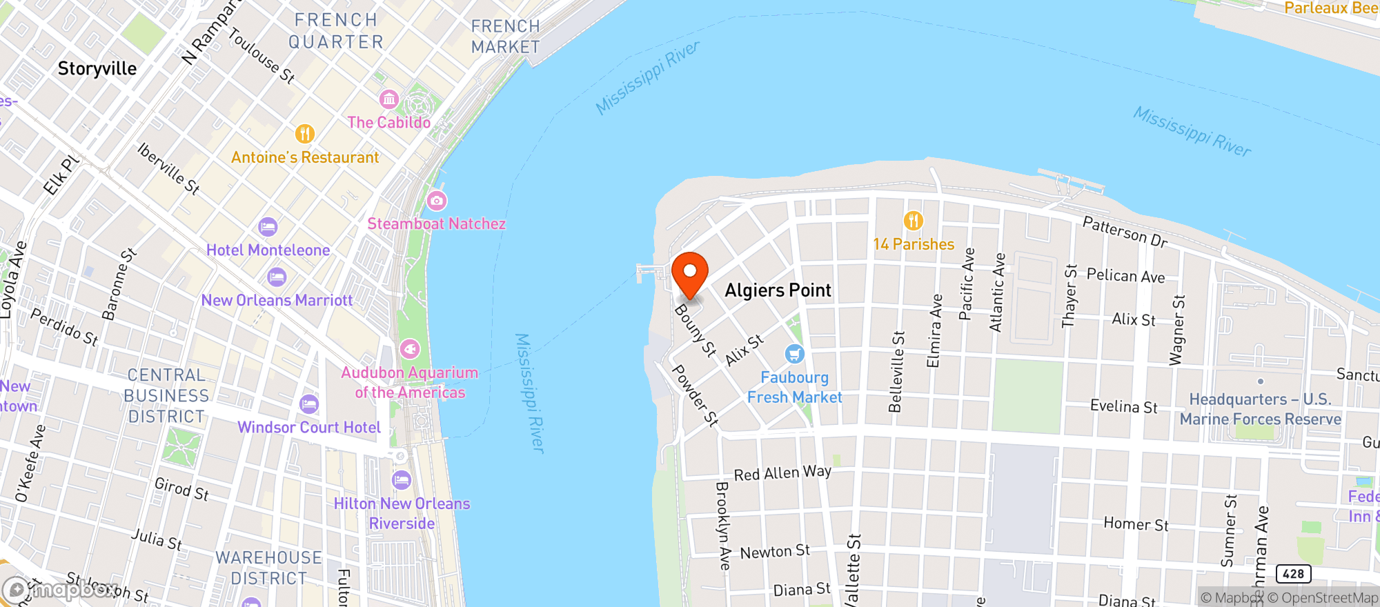 Map showing Tavolino Pizza & Lounge