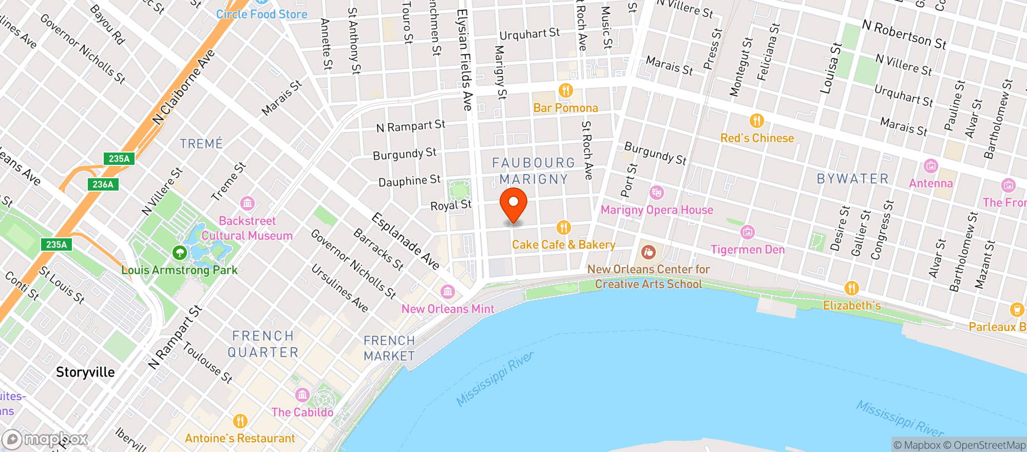 Map showing Friendly Bar
