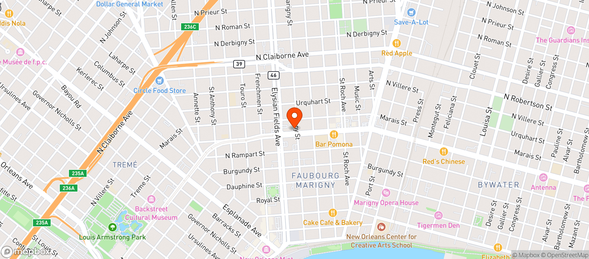 Map showing Emporium Arcade Bar