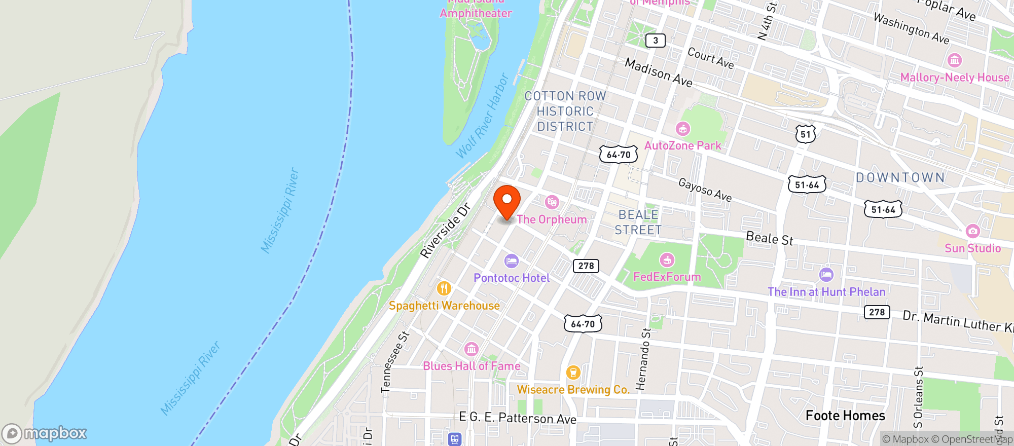 Map showing Tonica Downtown