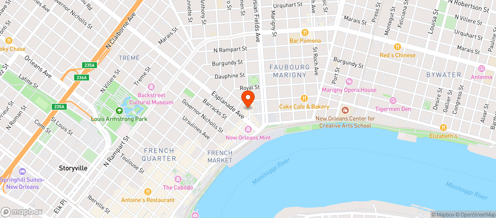 Map showing Bamboulas