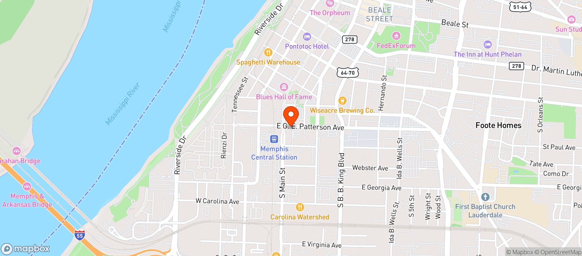 Map showing Maxs Sports Bar