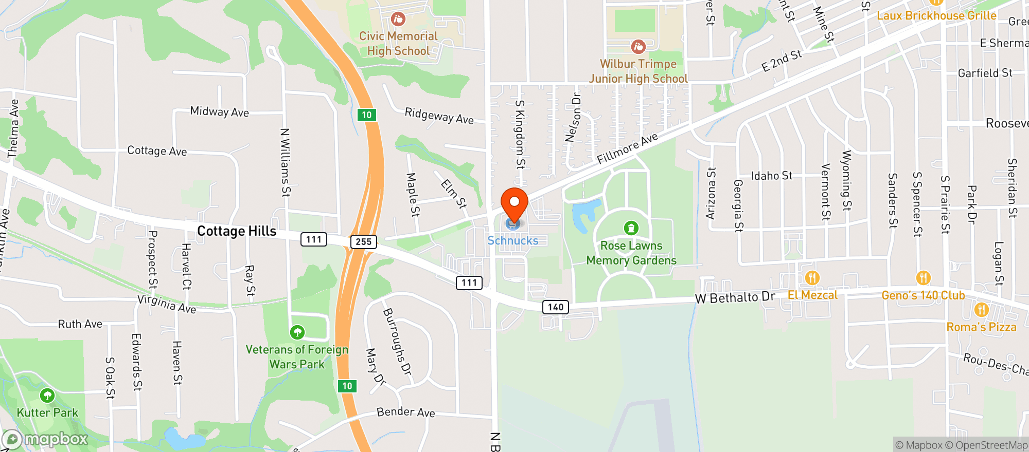 Map showing Schnucks #178 - Bethalto