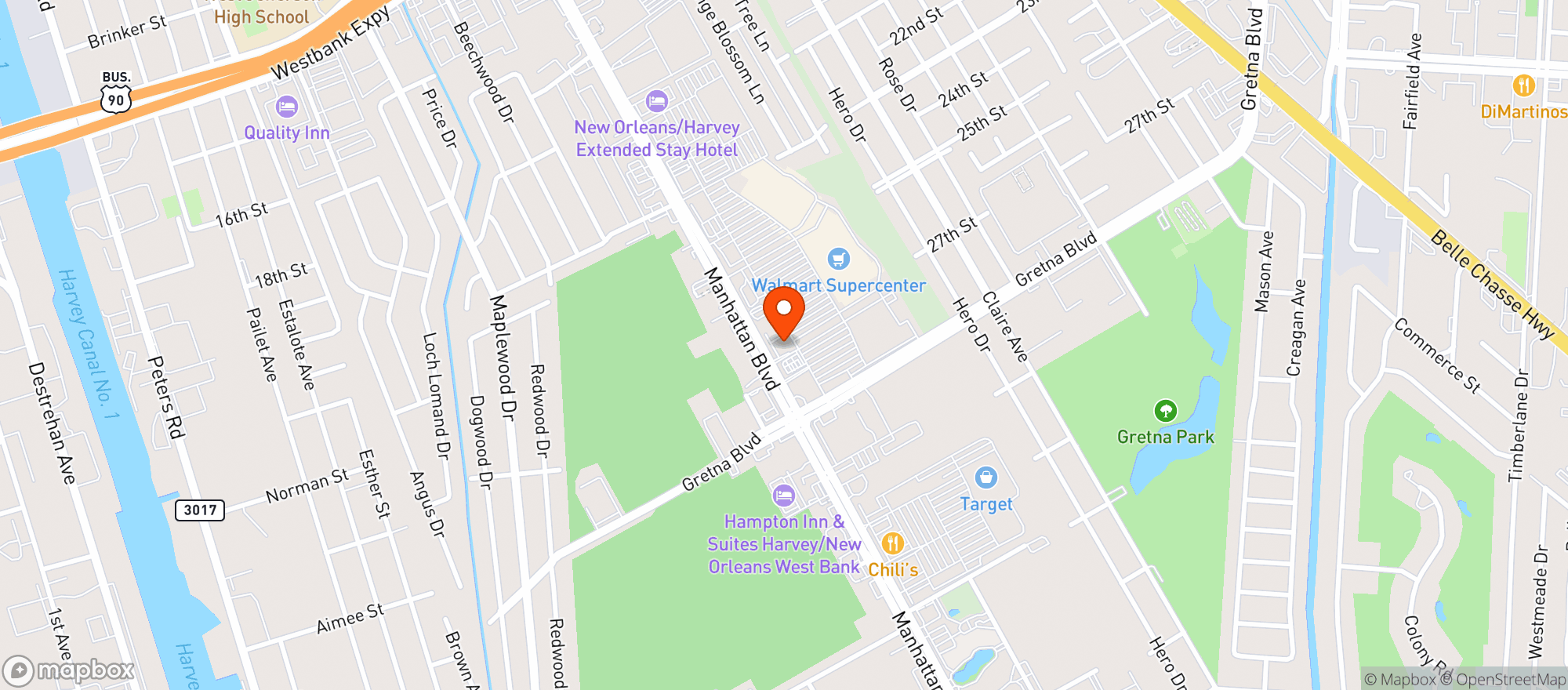 Map showing Vitamin Shoppe - Harvey