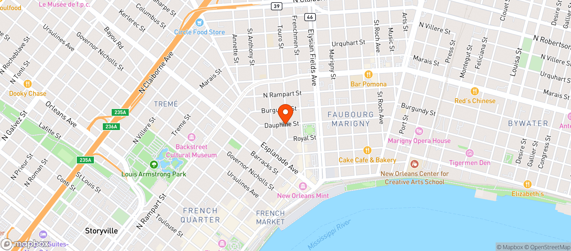 Map showing Ike's Love & Sandwiches