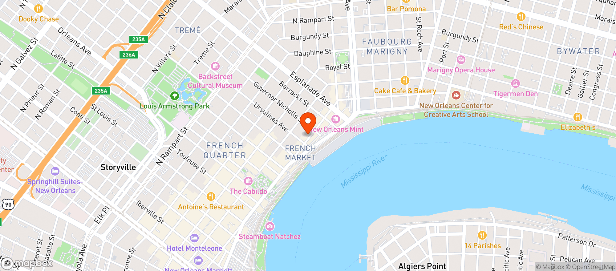 Map showing Abbey Bar