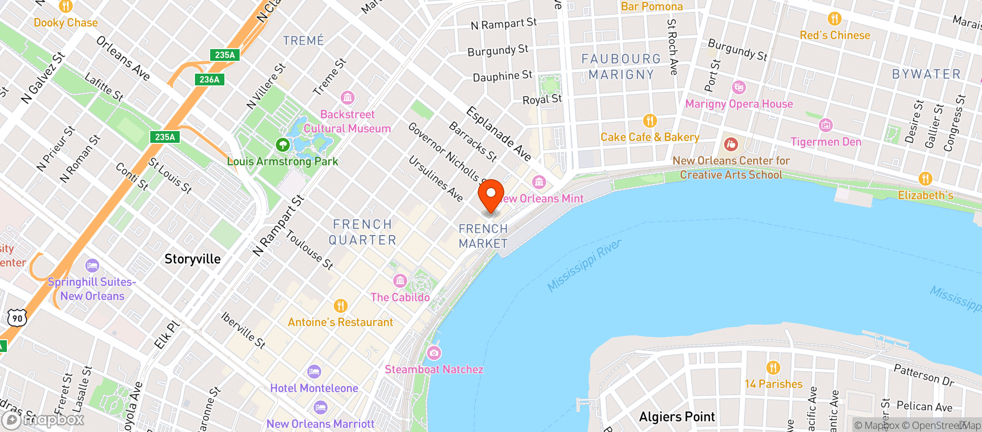 Map showing Molly’s At The Market
